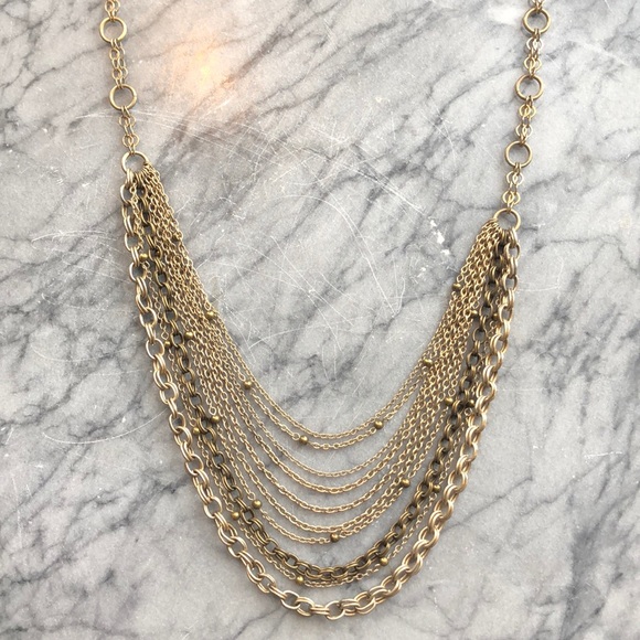 Layered, long, infinity metal necklace - Picture 2 of 3